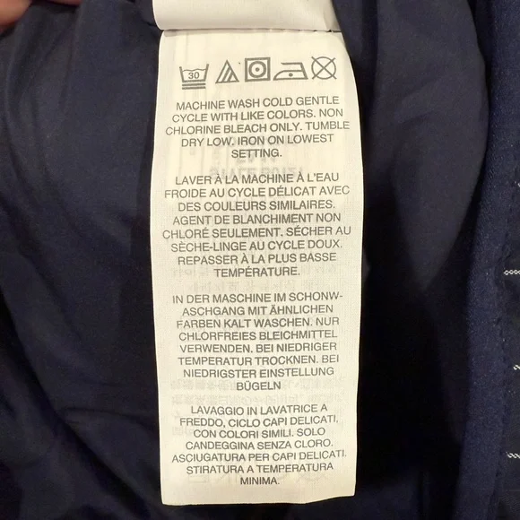 J. Crew Excursion Quilted Down Vest Navy Blue Pin Stripe Size Medium - Picture 6 of 6